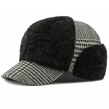 men-women-autumn-tartan-plain-furry-fuzzy-hat