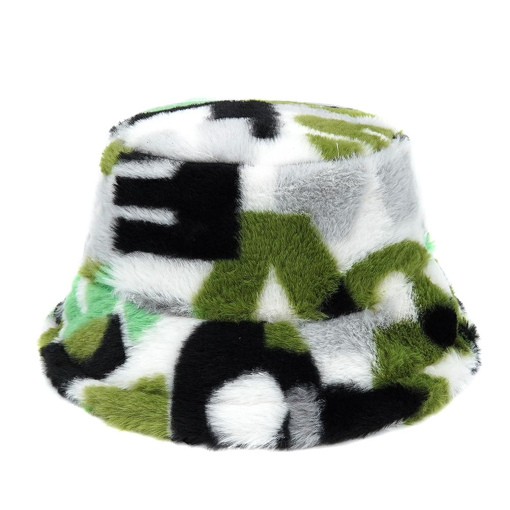 Athleisure Letters Fur Bucket Hat