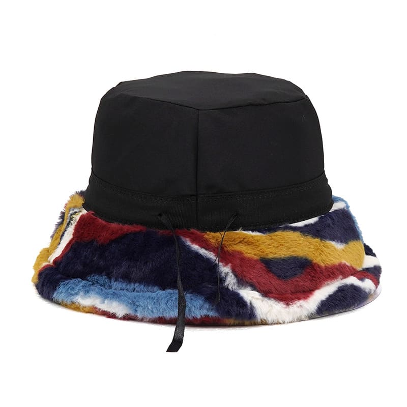 Autumn Abstract Fur Bucket Hat