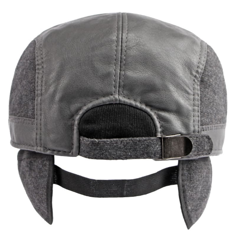 Belford Leather Earflaps Flat Cap