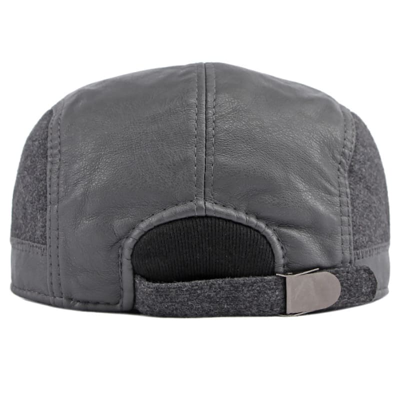 Belford Leather Earflaps Flat Cap