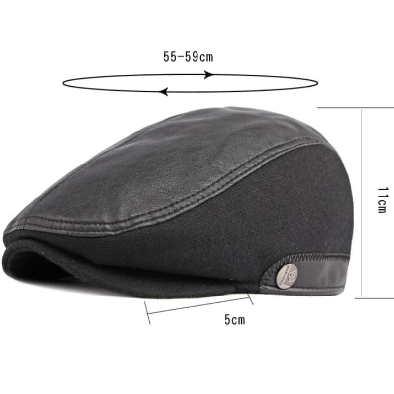 Belford Leather Earflaps Flat Cap