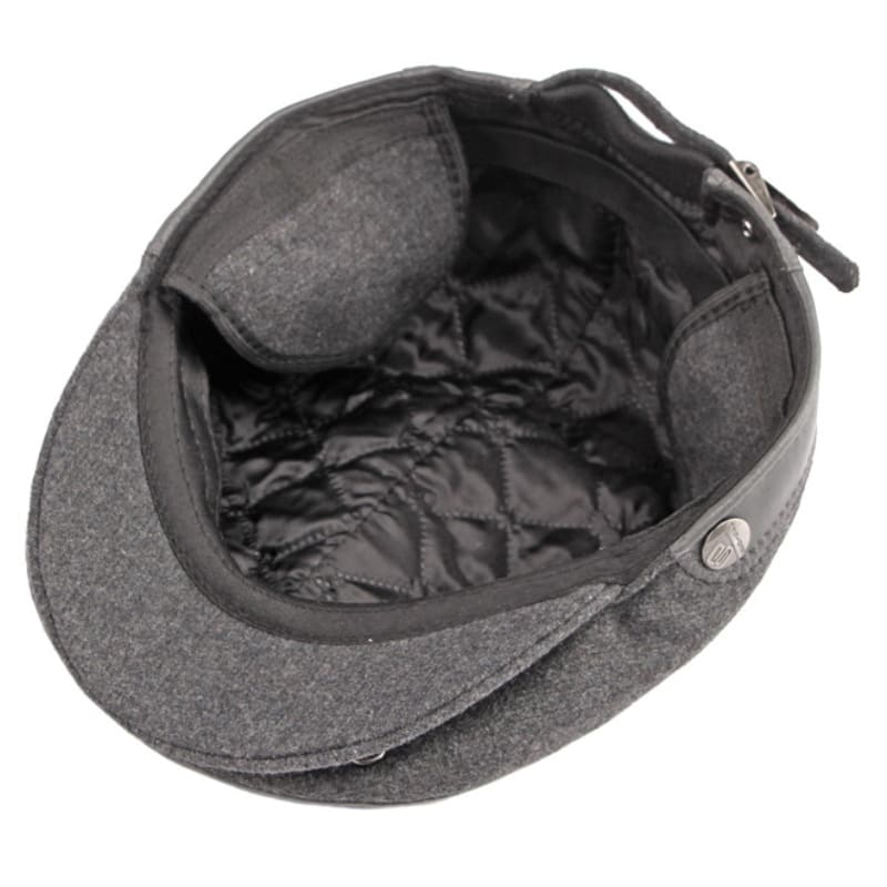 Belford Leather Earflaps Flat Cap