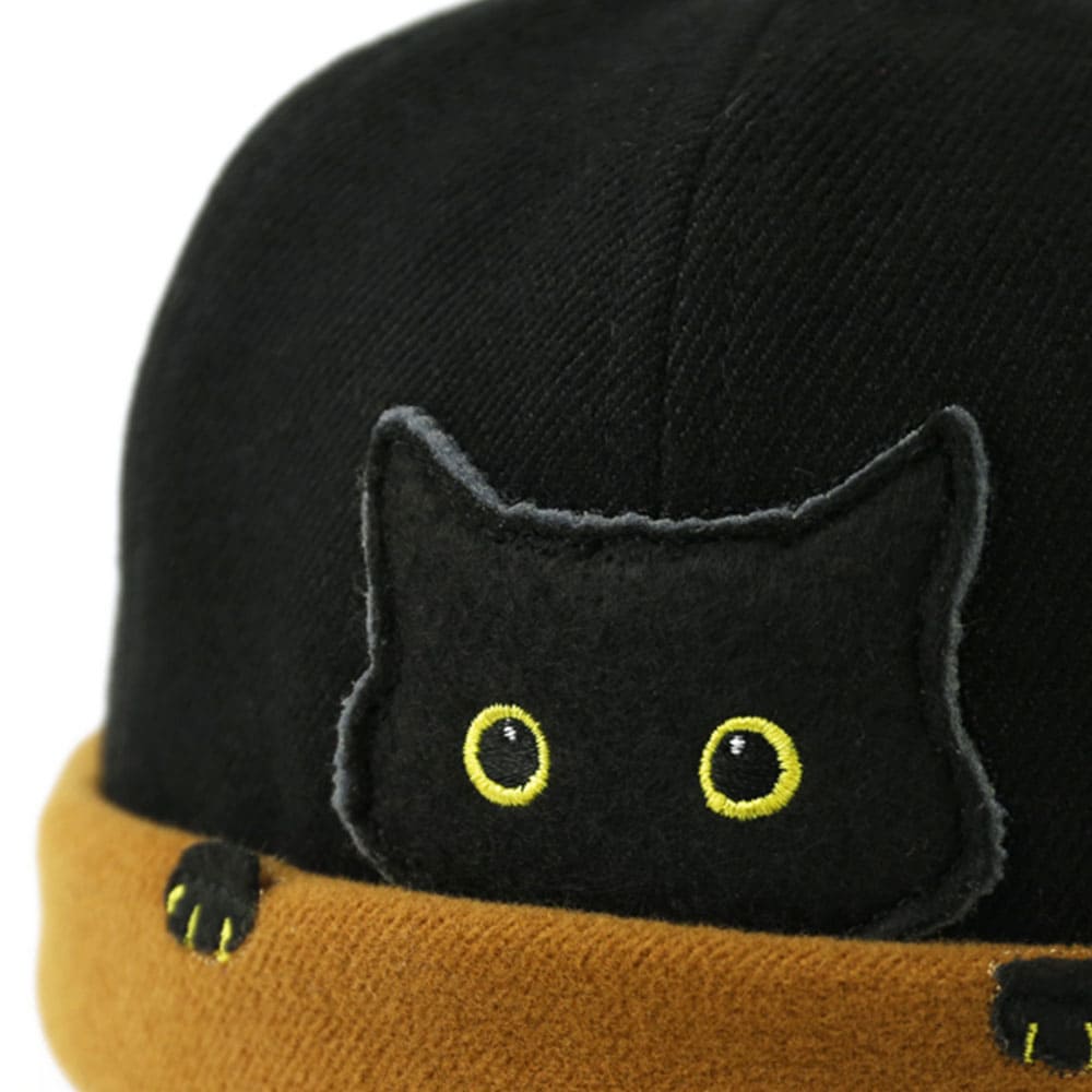 Black Kitty Cotton Docker Cap