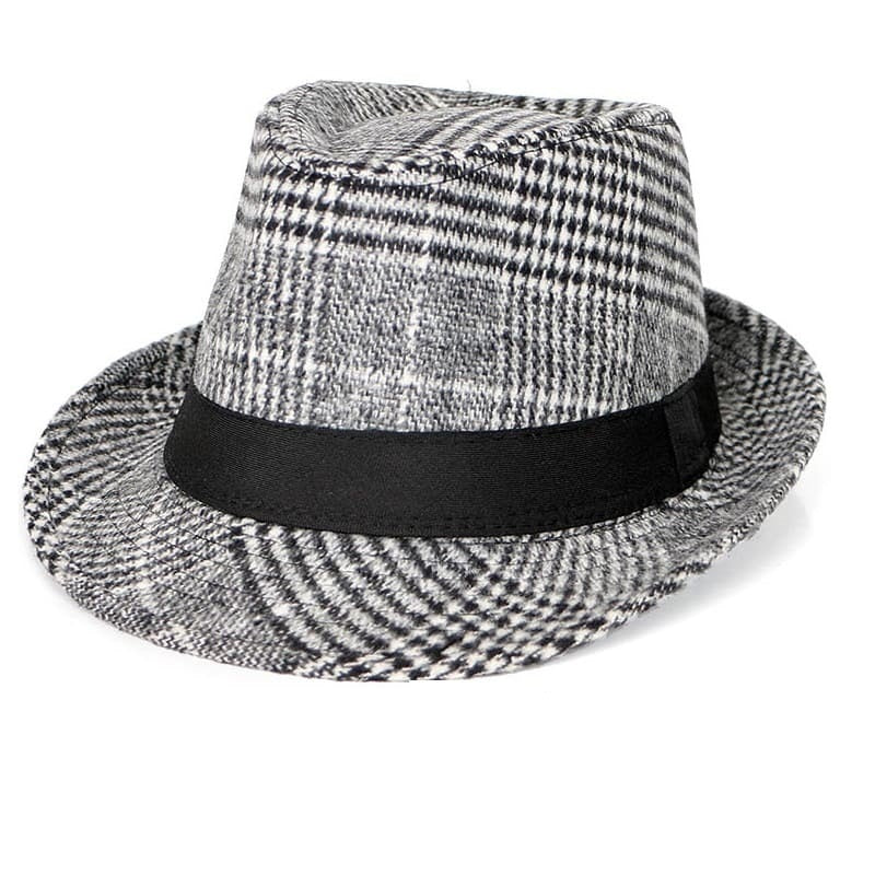 Black Ribbon Tartan Trilby Hat