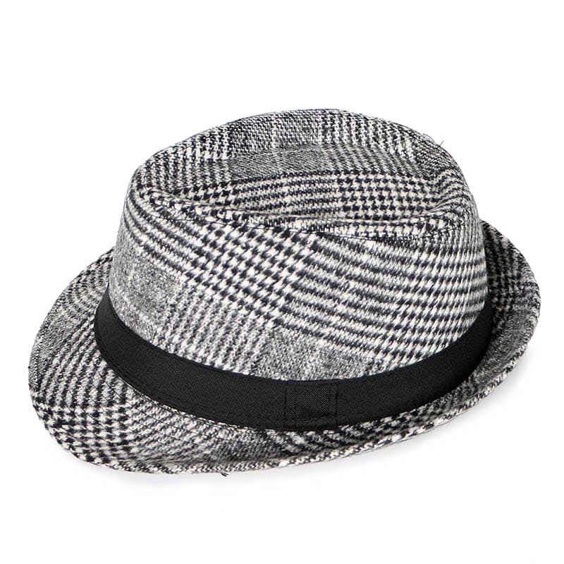 Black Ribbon Tartan Trilby Hat