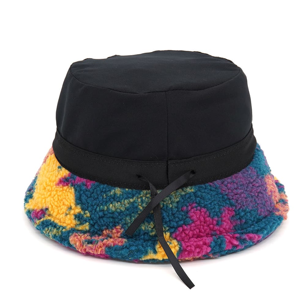 Camouflage Print Fur Bucket Hat