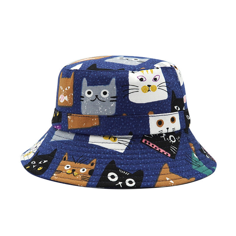 Cartoon Cat Faces Bucket Hat