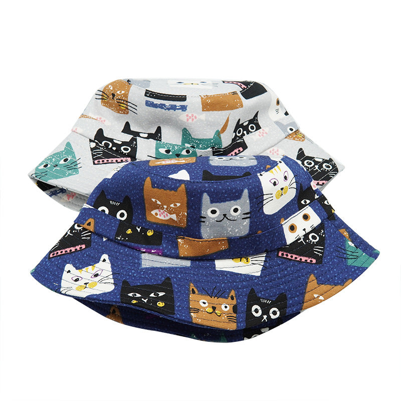 Cartoon Cat Faces Bucket Hat