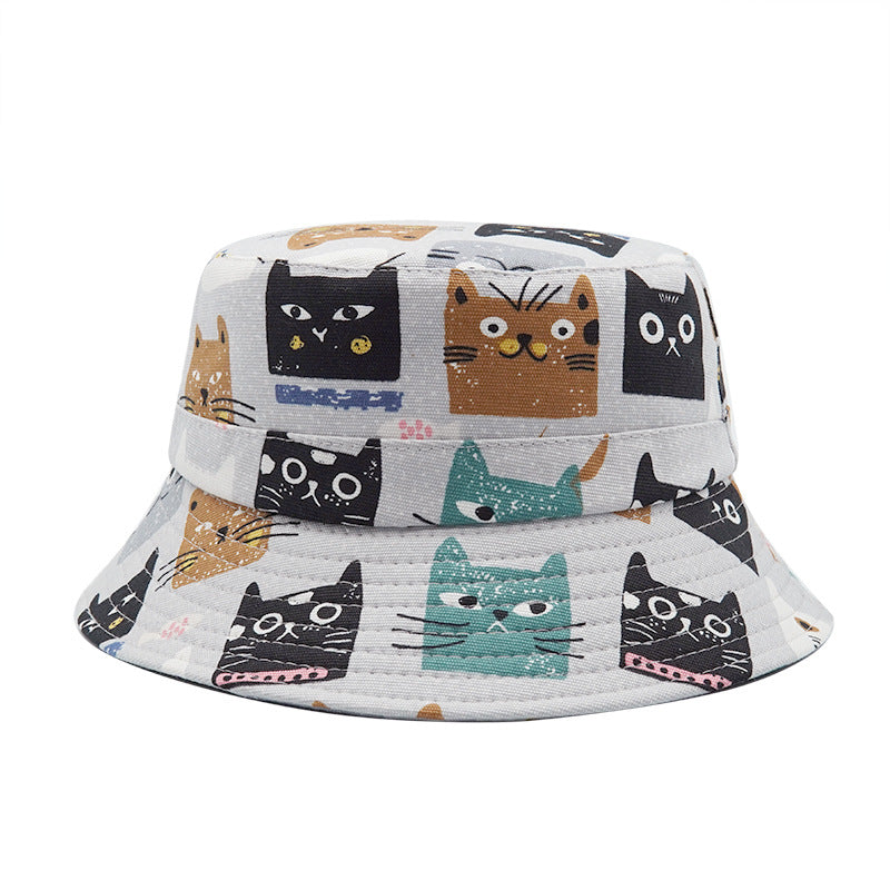 Cartoon Cat Faces Bucket Hat