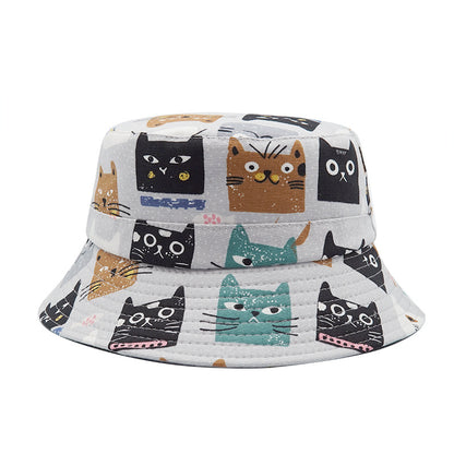 Cartoon Cat Faces Bucket Hat