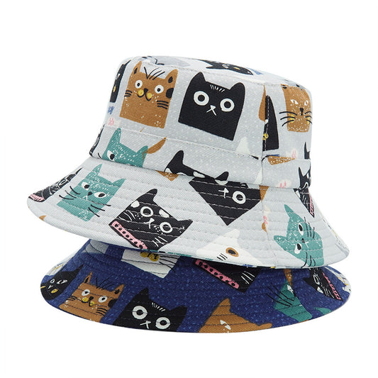 Cartoon Cat Faces Bucket Hat