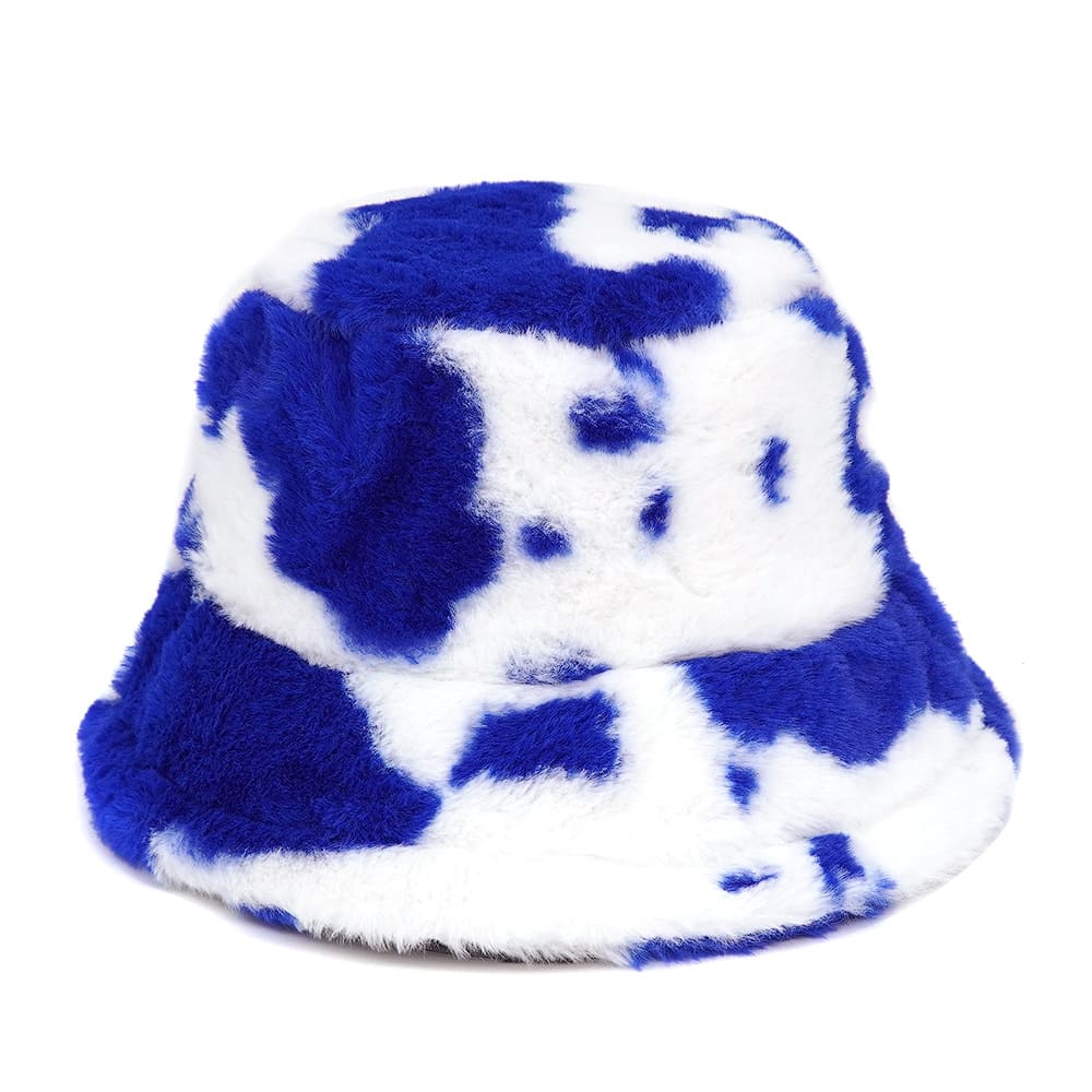 Cow Print Fur Bucket Hat