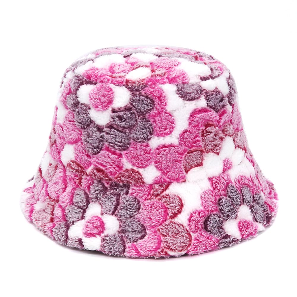 Floral Fur Bucket Hat