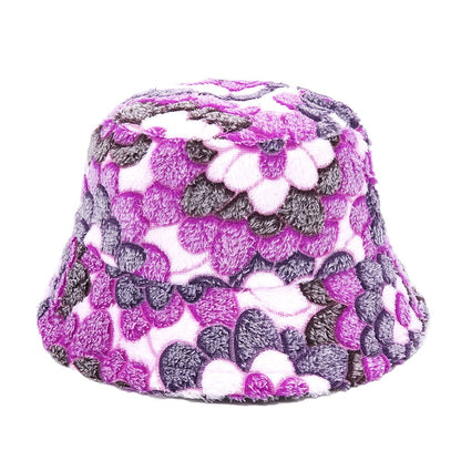 Floral Fur Bucket Hat