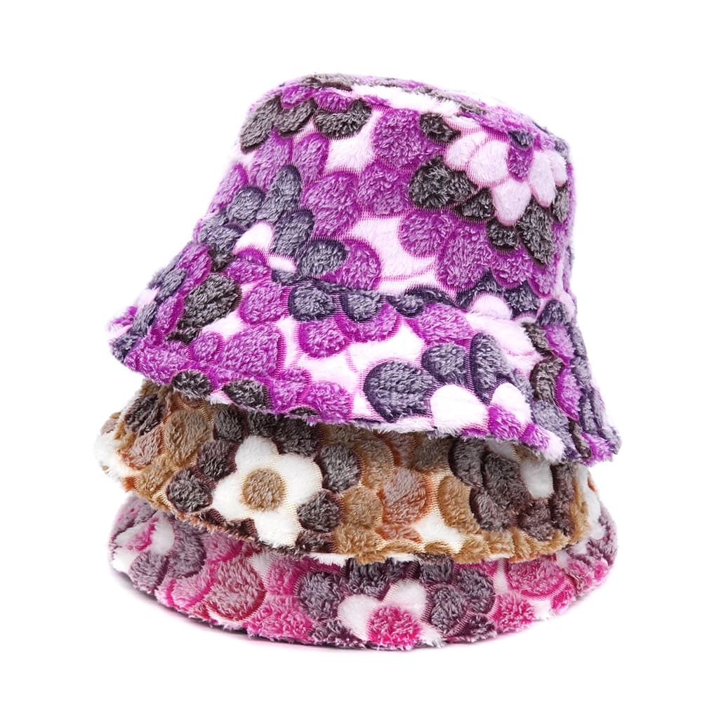 Floral Fur Bucket Hat