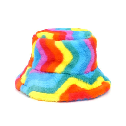 GLTR Striped Fur Bucket Hat