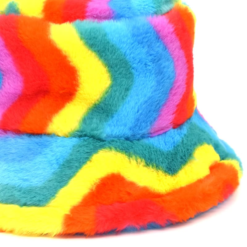 GLTR Striped Fur Bucket Hat