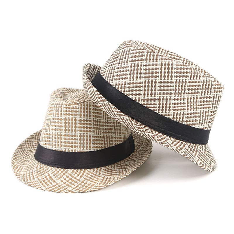 GLTR Striped Plaid Trilby Hat