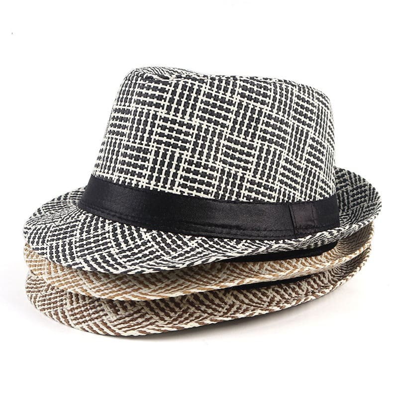 GLTR Striped Plaid Trilby Hat