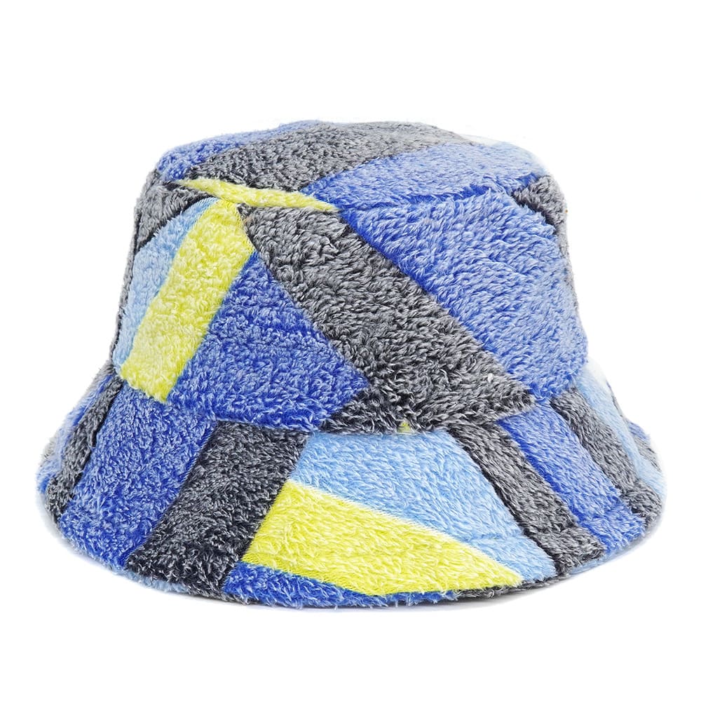 Geometric Print Fur Bucket Hat