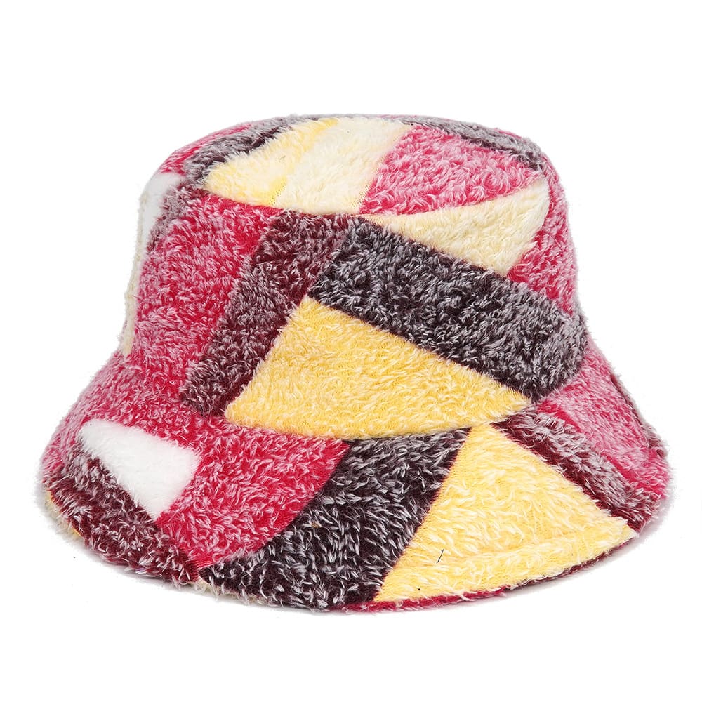 Geometric Print Fur Bucket Hat