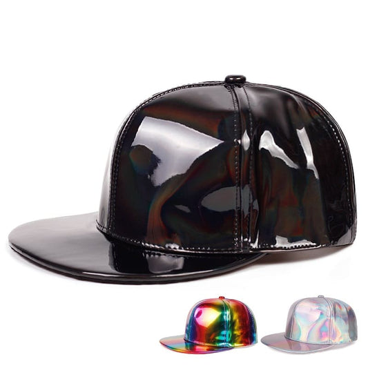 Glitter Leather Snapback Cap