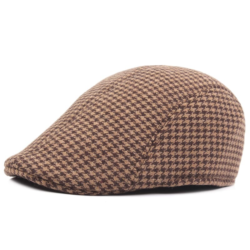 Harris Houndstooth Flat Cap