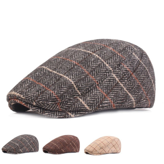 Herringbone-Plaid-Adjustable-ivy-gatsby-cabbie-paddy-hat