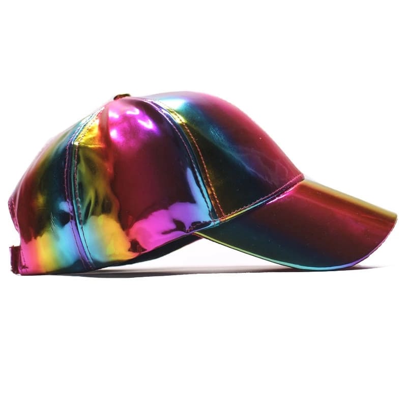 Holographic Leather Baseball Cap