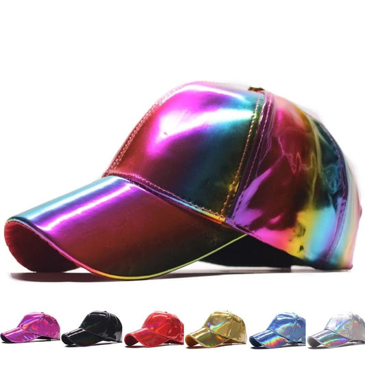 Holographic Leather Baseball Cap