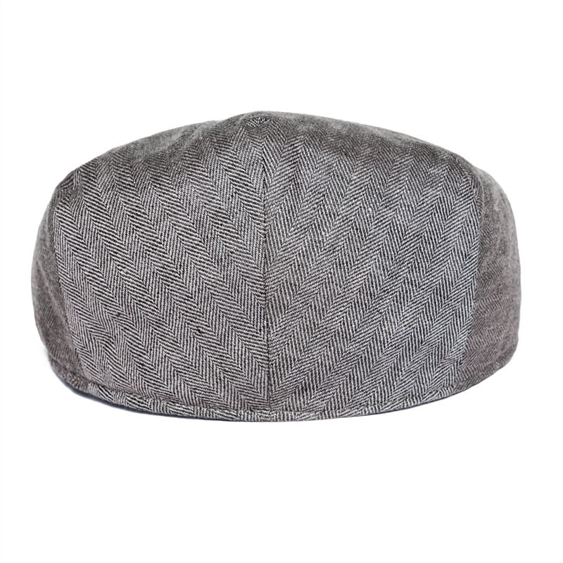 JM Herringbone Linen Flat Cap