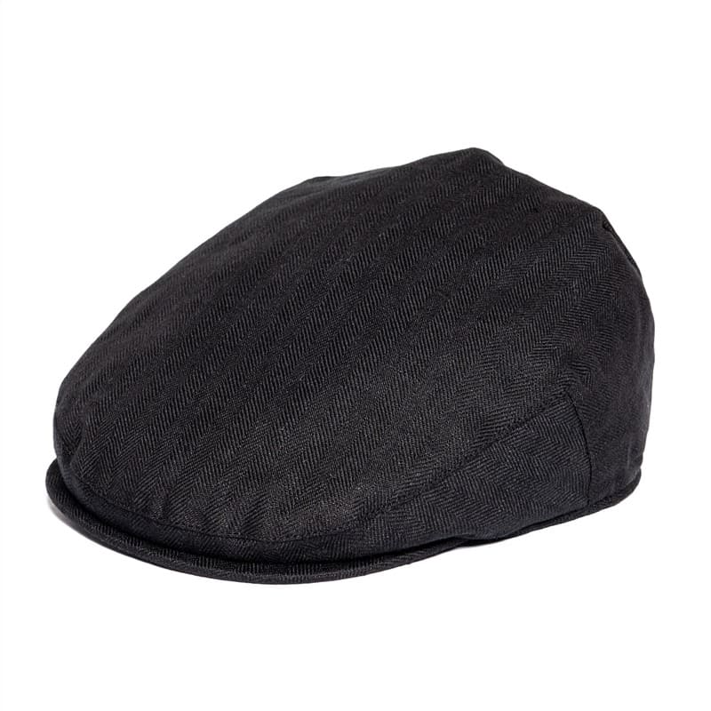 JM Herringbone Linen Flat Cap