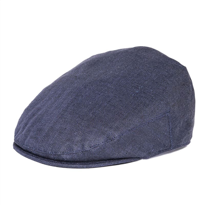 JM Herringbone Linen Flat Cap