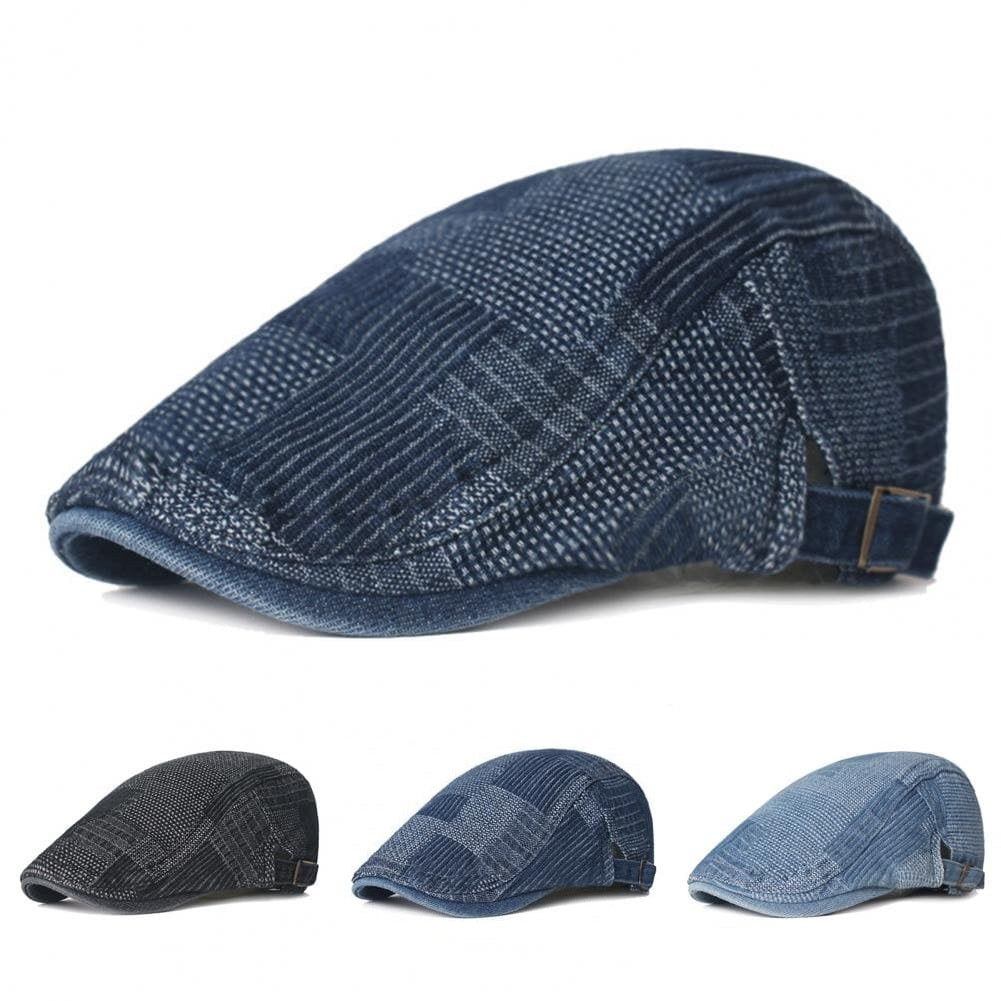 J&L Patchwork Denim Flat Cap