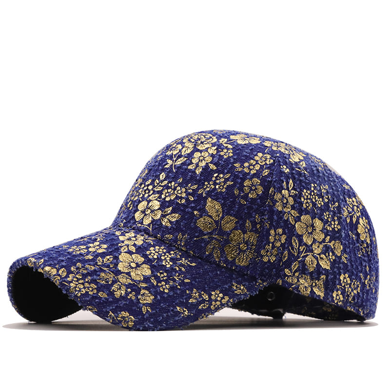 J&M Golden Floral Baseball Cap