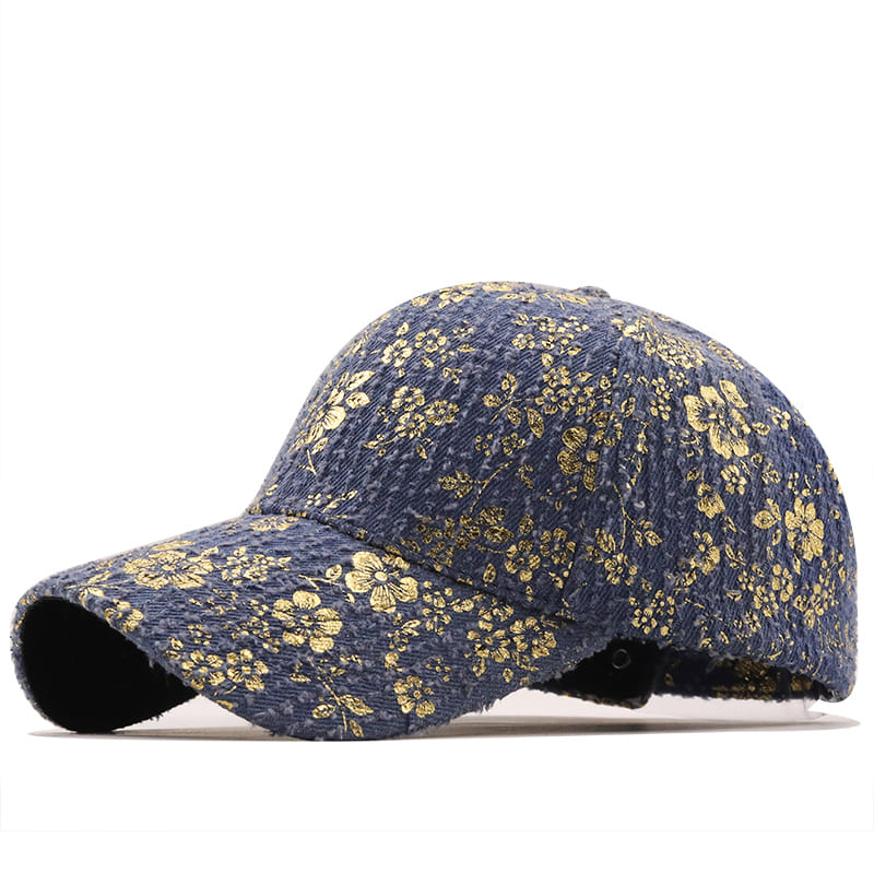 J&M Golden Floral Baseball Cap