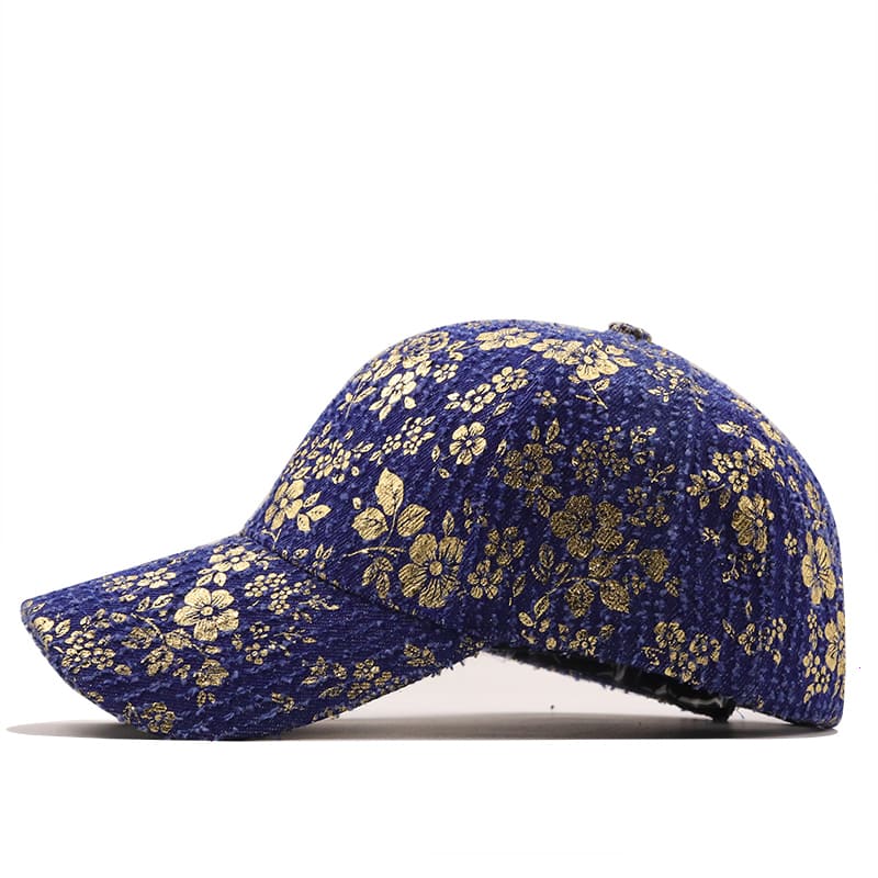 J&M Golden Floral Baseball Cap