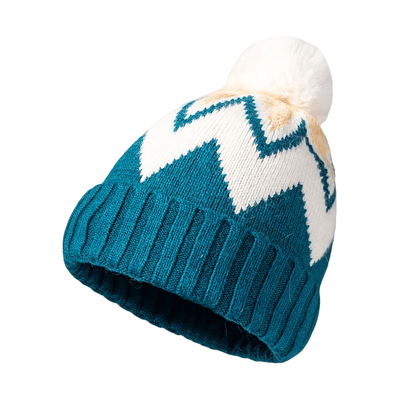 Jacquard Knitted Pompom Beanie