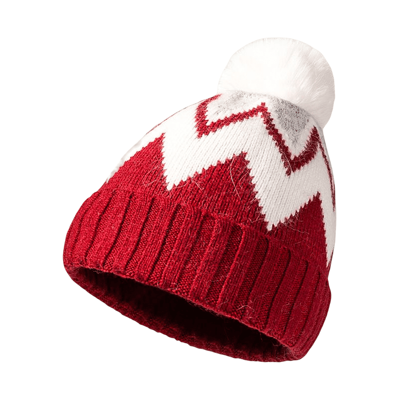 Jacquard Knitted Pompom Beanie