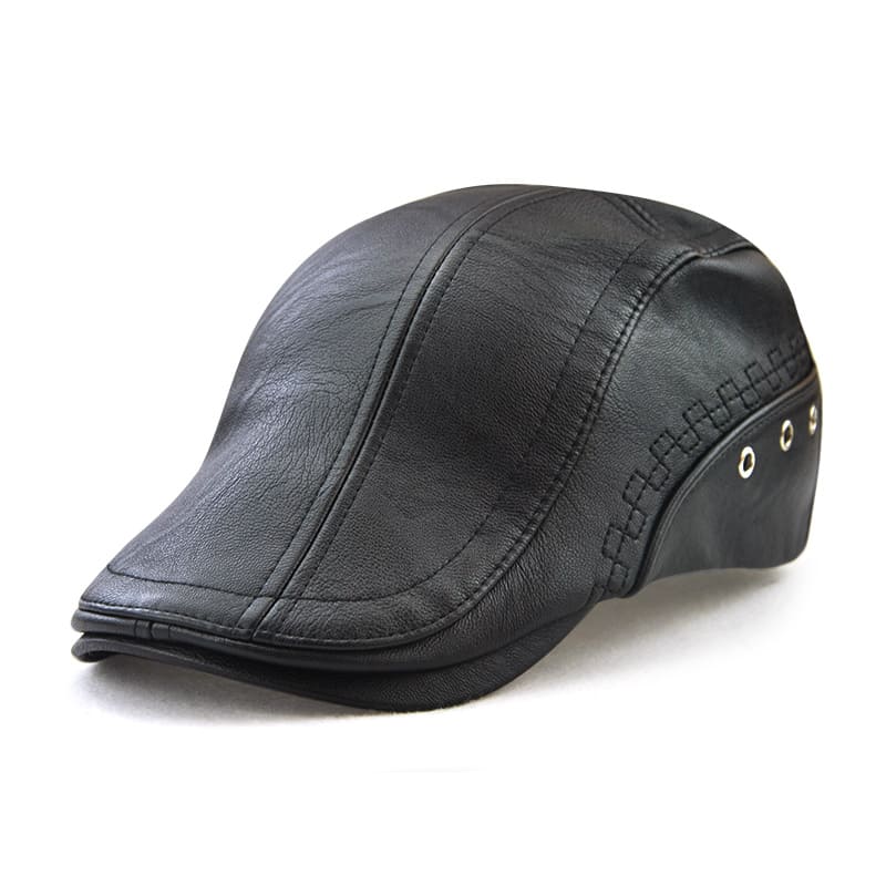 Kendal Leather Duckbill Flat Cap