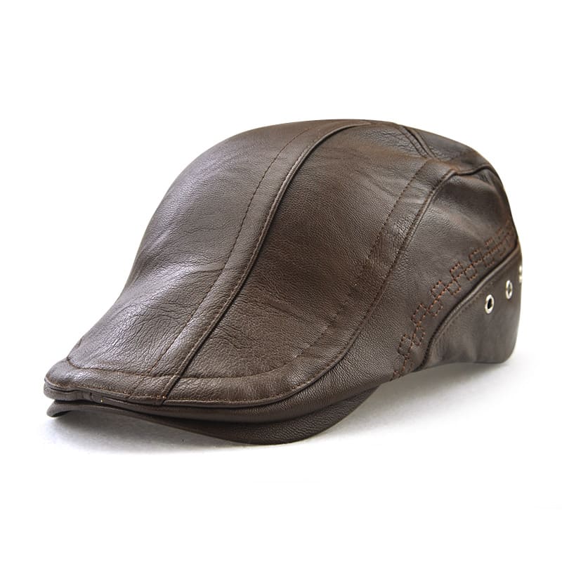 Kendal Leather Duckbill Flat Cap