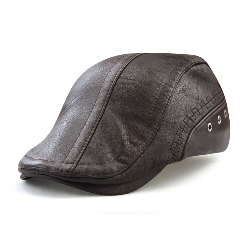 Kendal Leather Duckbill Flat Cap