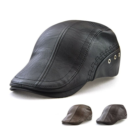 Kendal Leather Duckbill Flat Cap