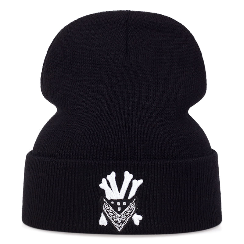 LA Crimes Black Cotton Beanie