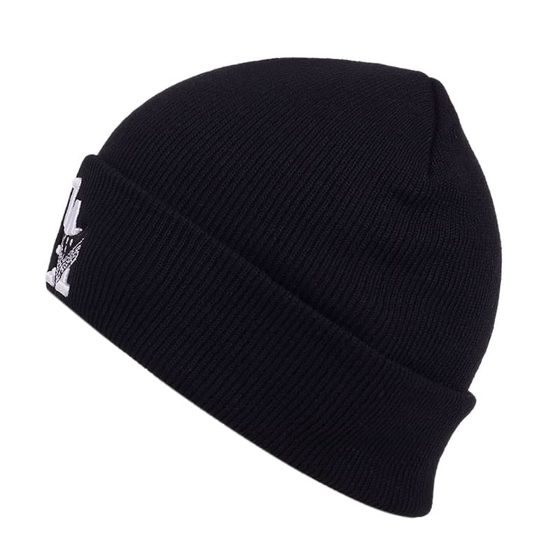 LA Crimes Black Cotton Beanie