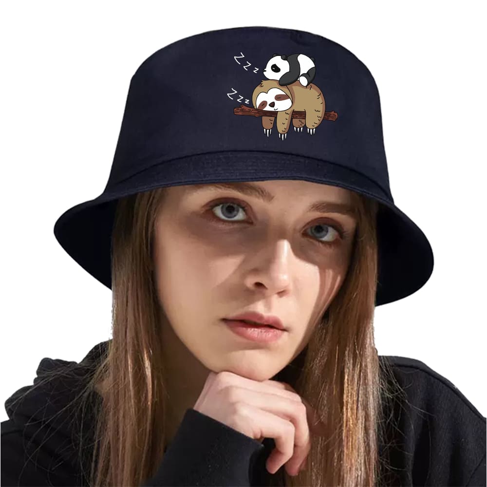 Lazy Panda & Sloth Bucket Hat