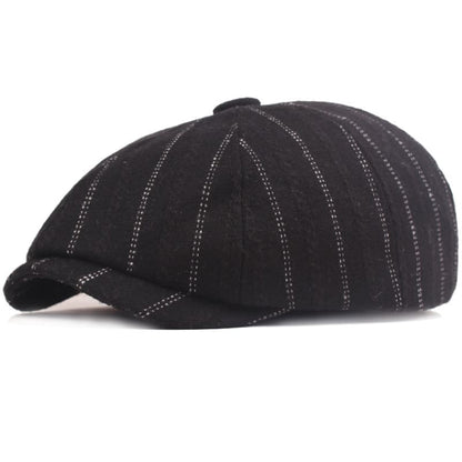 Leeds Striped Wool Newsboy Cap