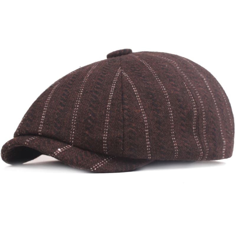 Leeds Striped Wool Newsboy Cap