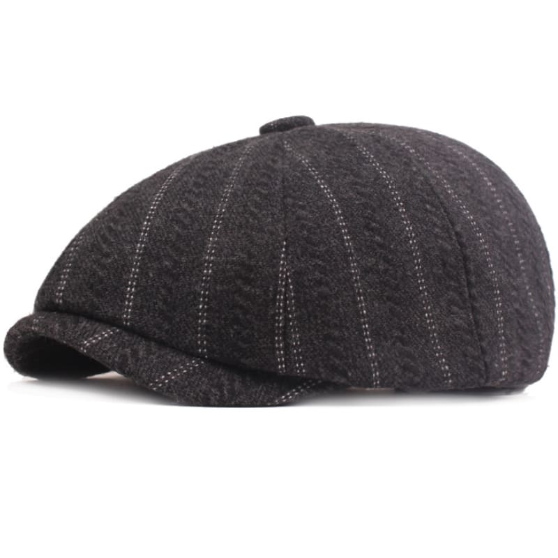 Leeds Striped Wool Newsboy Cap